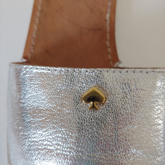 Kate Spade Imperiale Leather Metallic Slide Sandals Size 7.5 - Picture 8 of 13